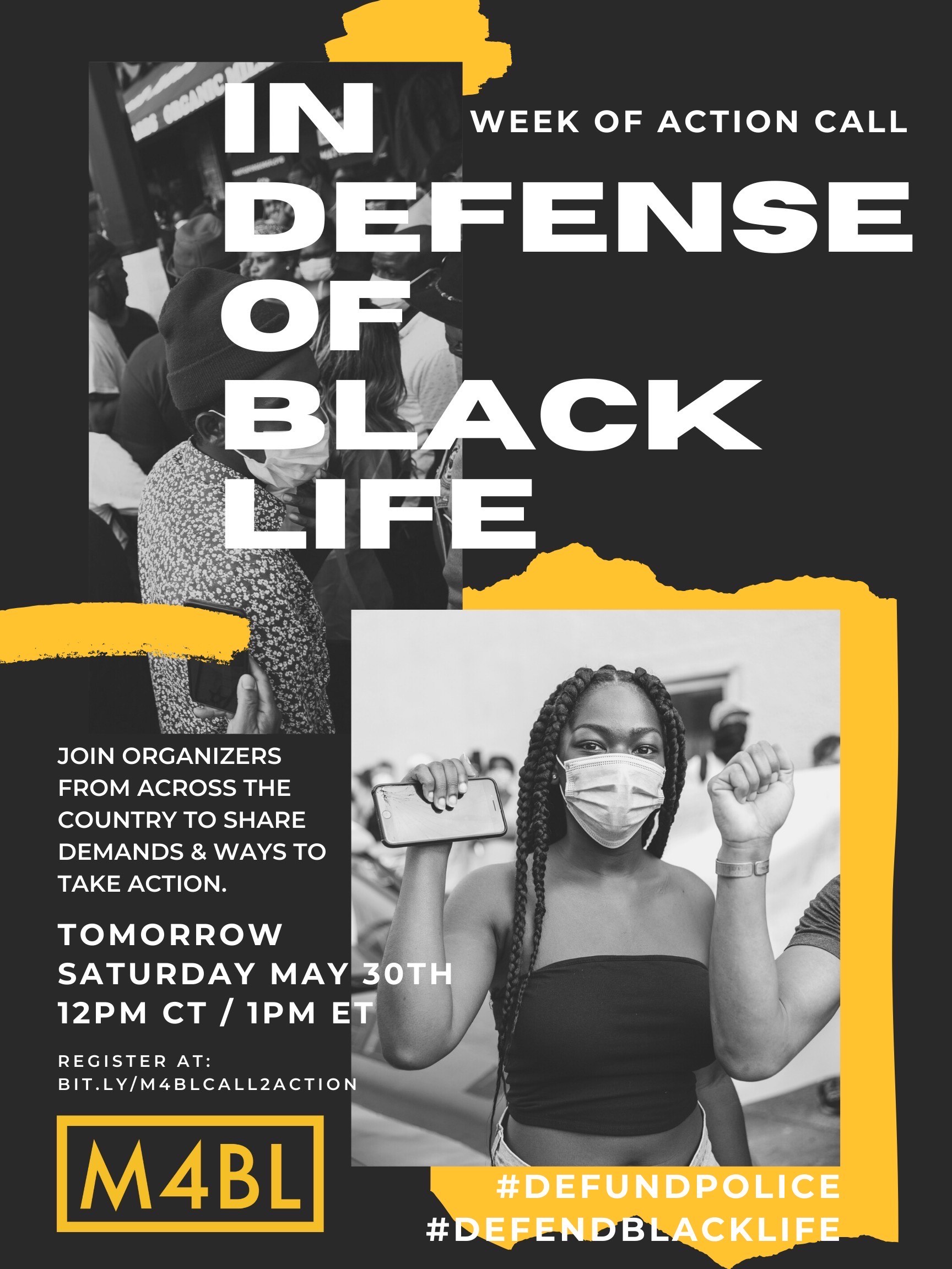 event image of Week of action call: Defense of Black Life image