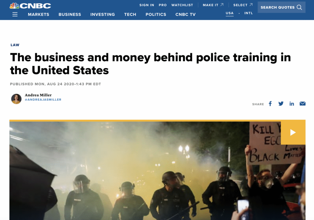 image of heavily armed police at protest
