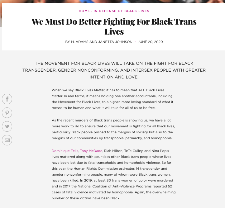 We Must Do Better Fighting For Black Trans Lives