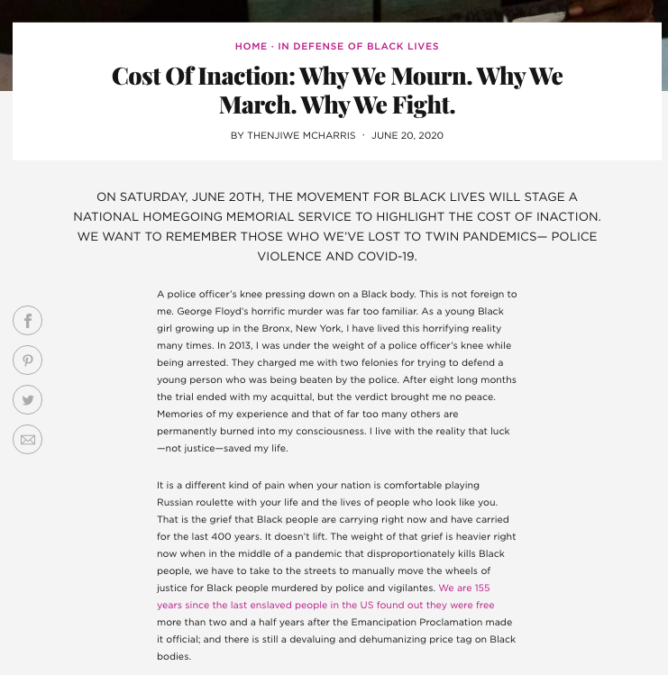 The Cost of Inaction: Why We Mourn. Why We March. Why We Fight