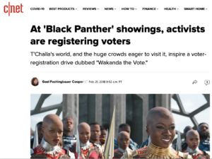 Image of CNET article about Wakanda The Vote