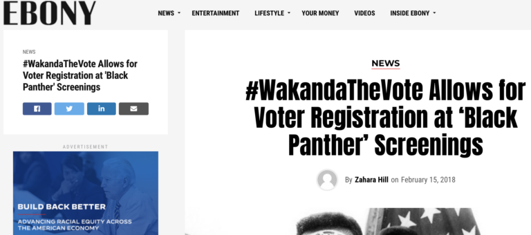 Image of article about Wakanda The Vote on Ebony.com