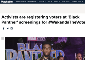 Article on Mashable about Wakanda The Vote