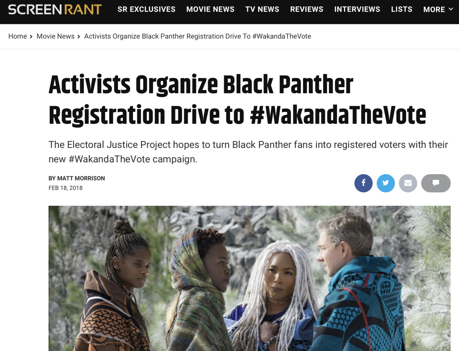 Image of article about Wakanda The Vote on ScreenRant.com