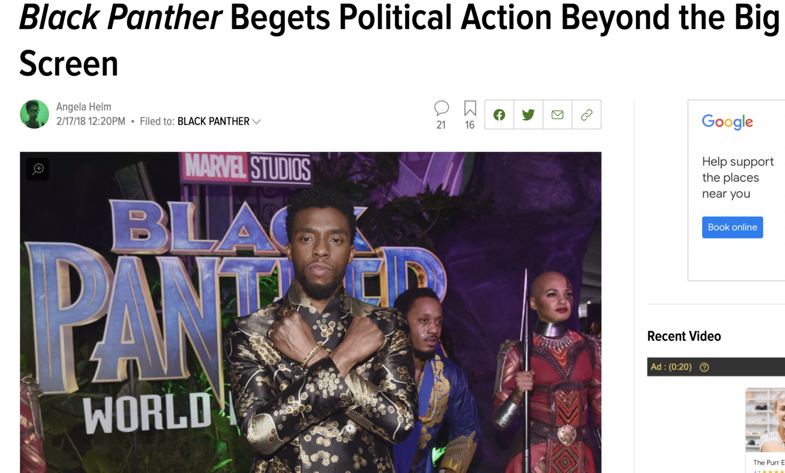 Image of The Root article about Wakanda The Vote