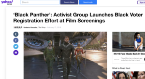 Image of Yahoo News article about Wakanda The Vote