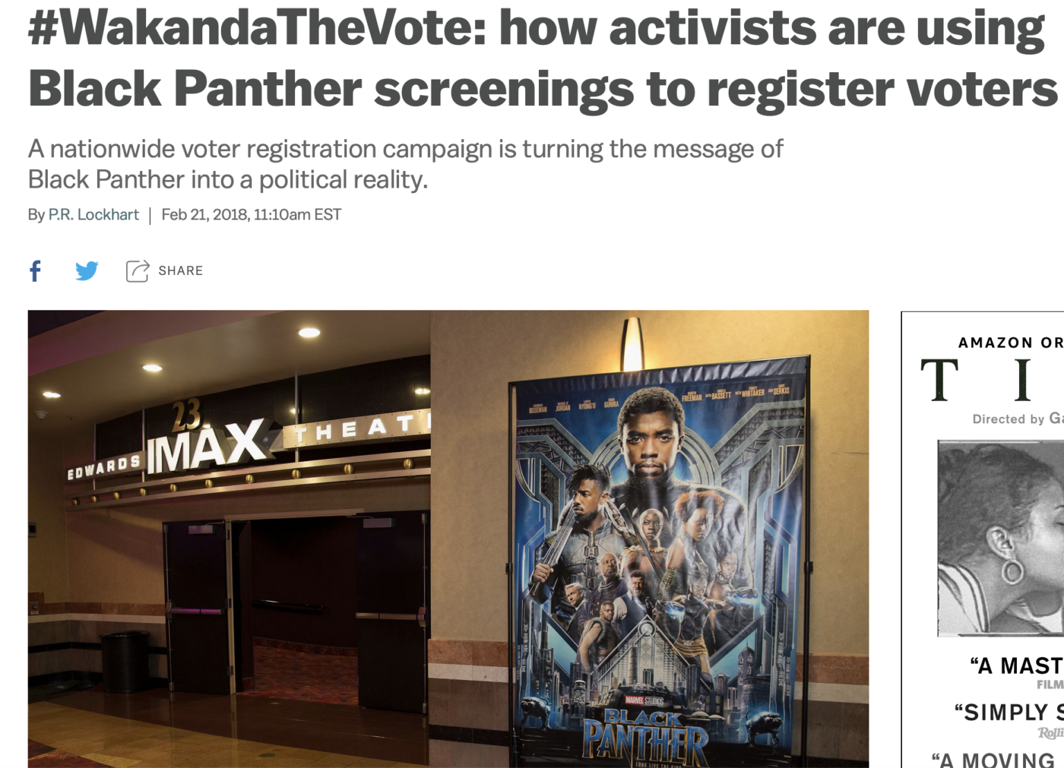 Vox Article about Wakanda the Vote