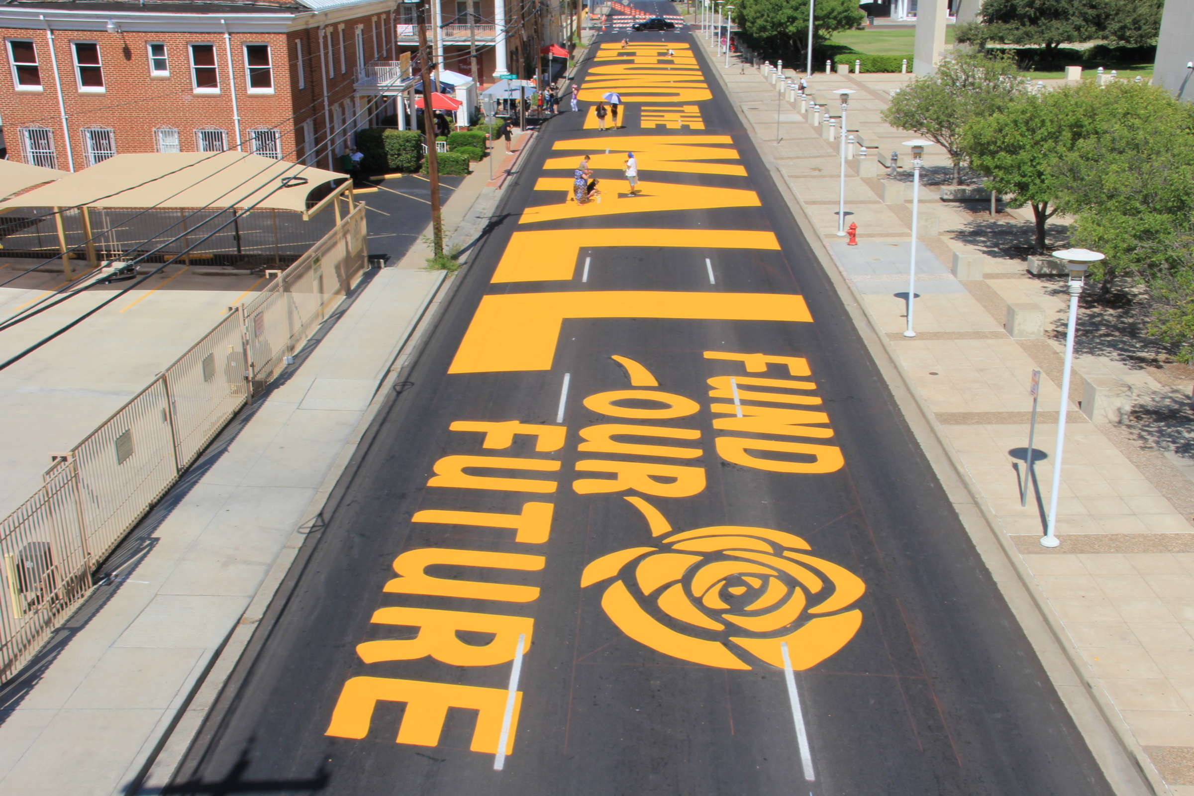 picture of a defund the wall mural